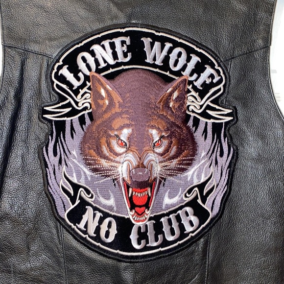 NWT Leather Biker Wolf Vest - Picture 2 of 12